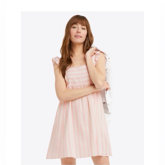 Draper James Maddie Babydoll Dress in Pink Cabana Stripe - Picture 2 of 10